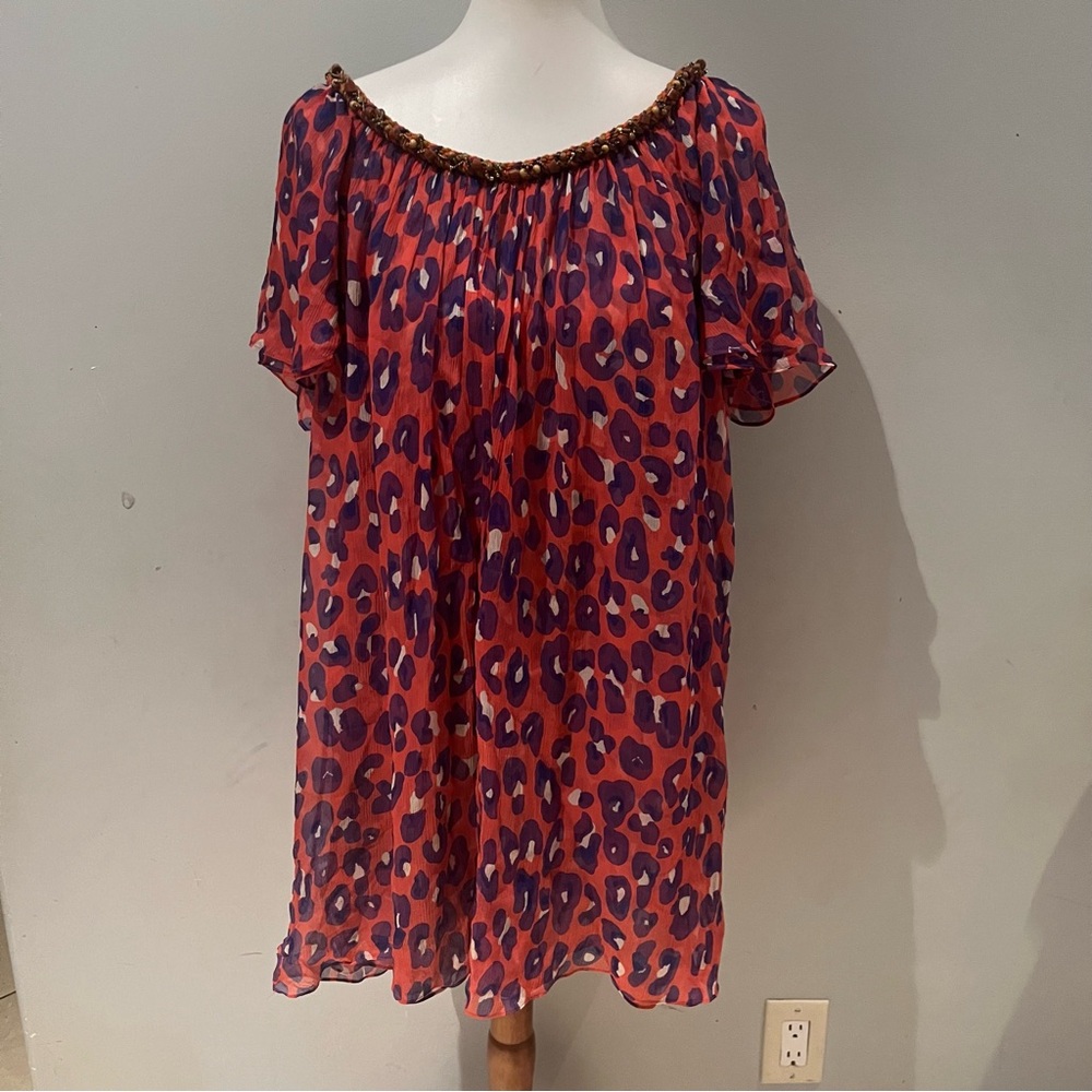 DVF | Pink Cheetah Sheer Dress